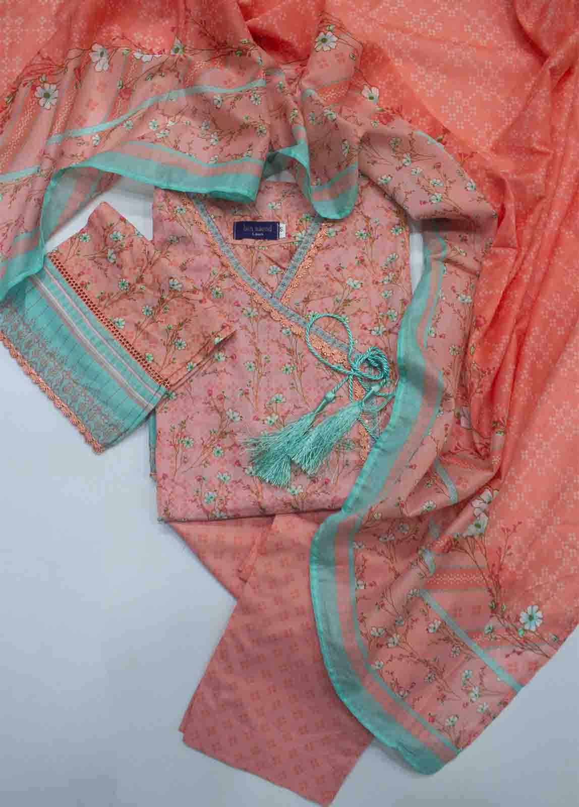 Bin Saeed Fabric - F-0180- 3 Piece Printed Stitched Suit