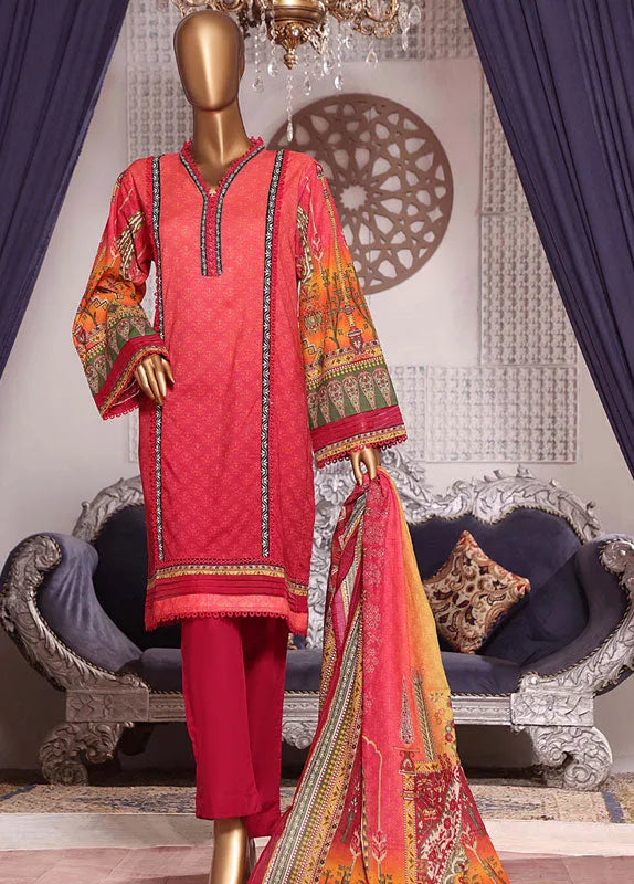 Bin Saeed Fabric - F-0376 - 3 Piece Printed Lawn Stitched Suit