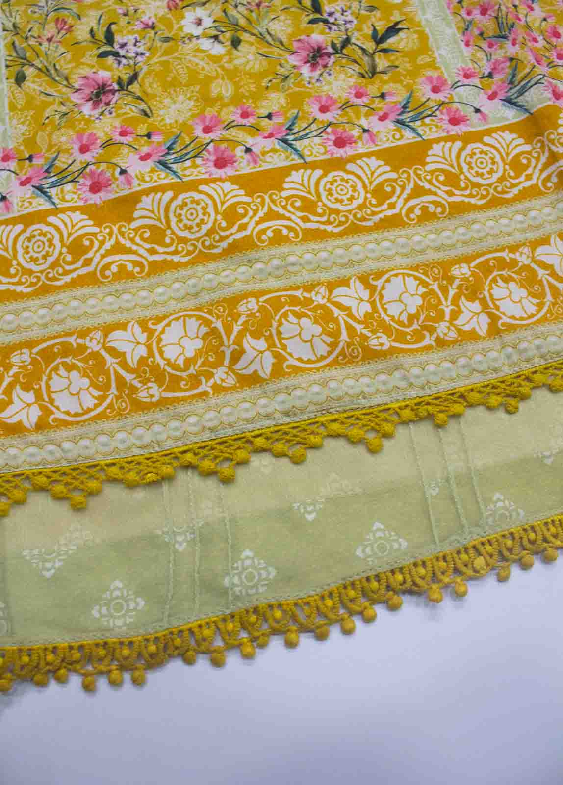 Bin Saeed Fabric - F-0384- 3 Piece Printed Stitched Suit