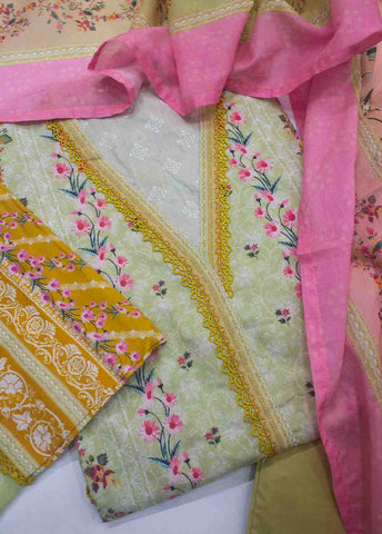 Bin Saeed Fabric - F-0384- 3 Piece Printed Stitched Suit