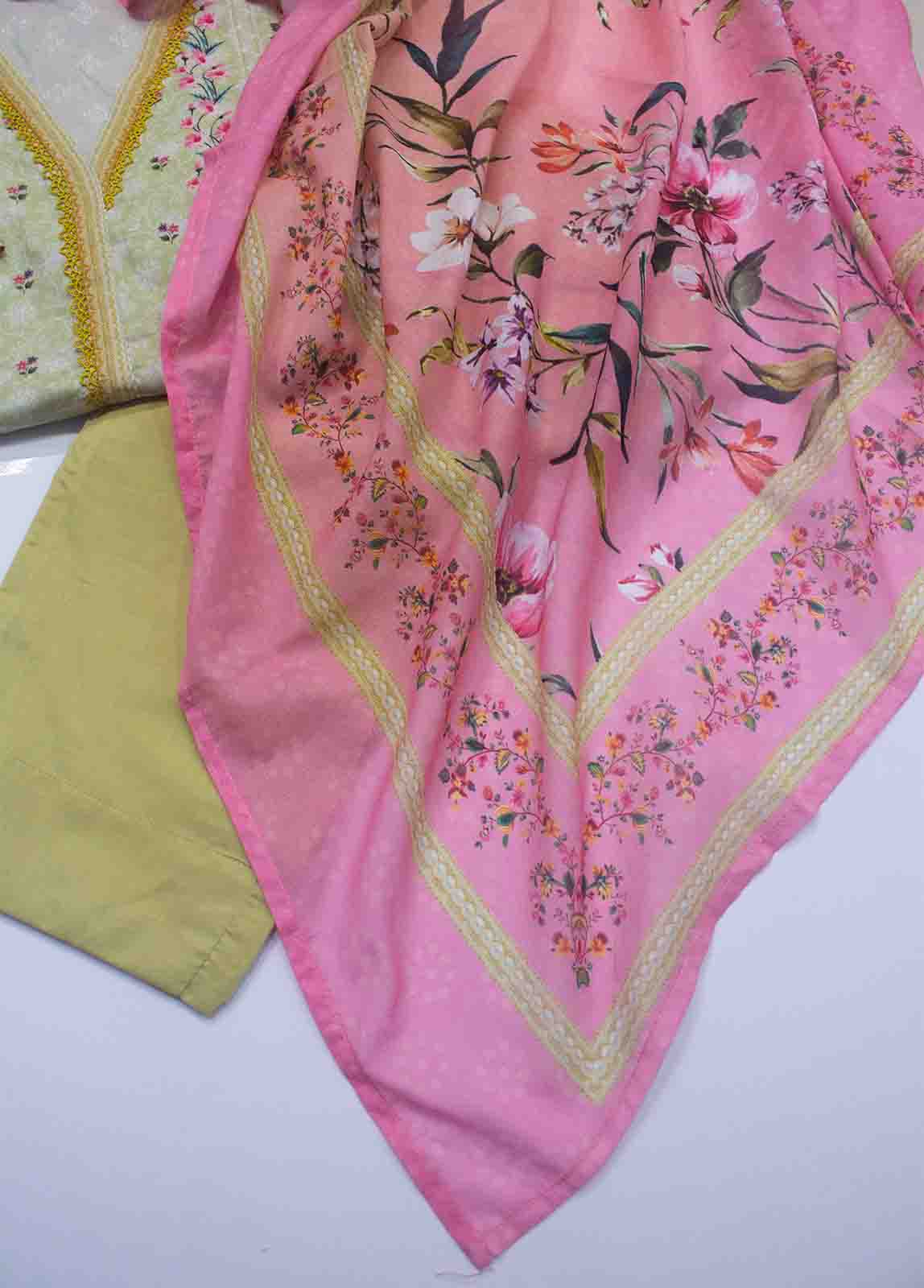 Bin Saeed Fabric - F-0384- 3 Piece Printed Stitched Suit