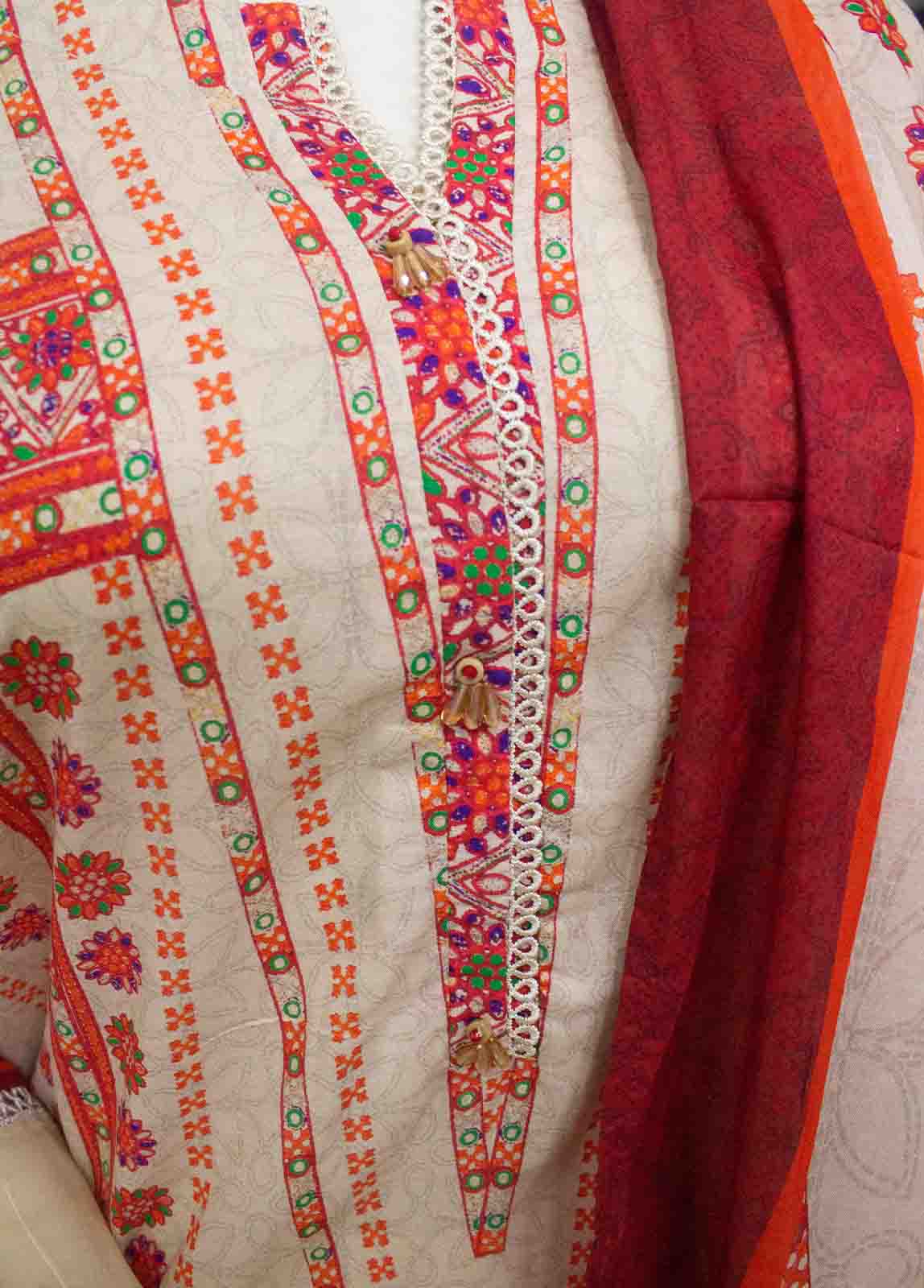 Bin Saeed Fabric - F-0420- 3 Piece Printed Stitched Suit