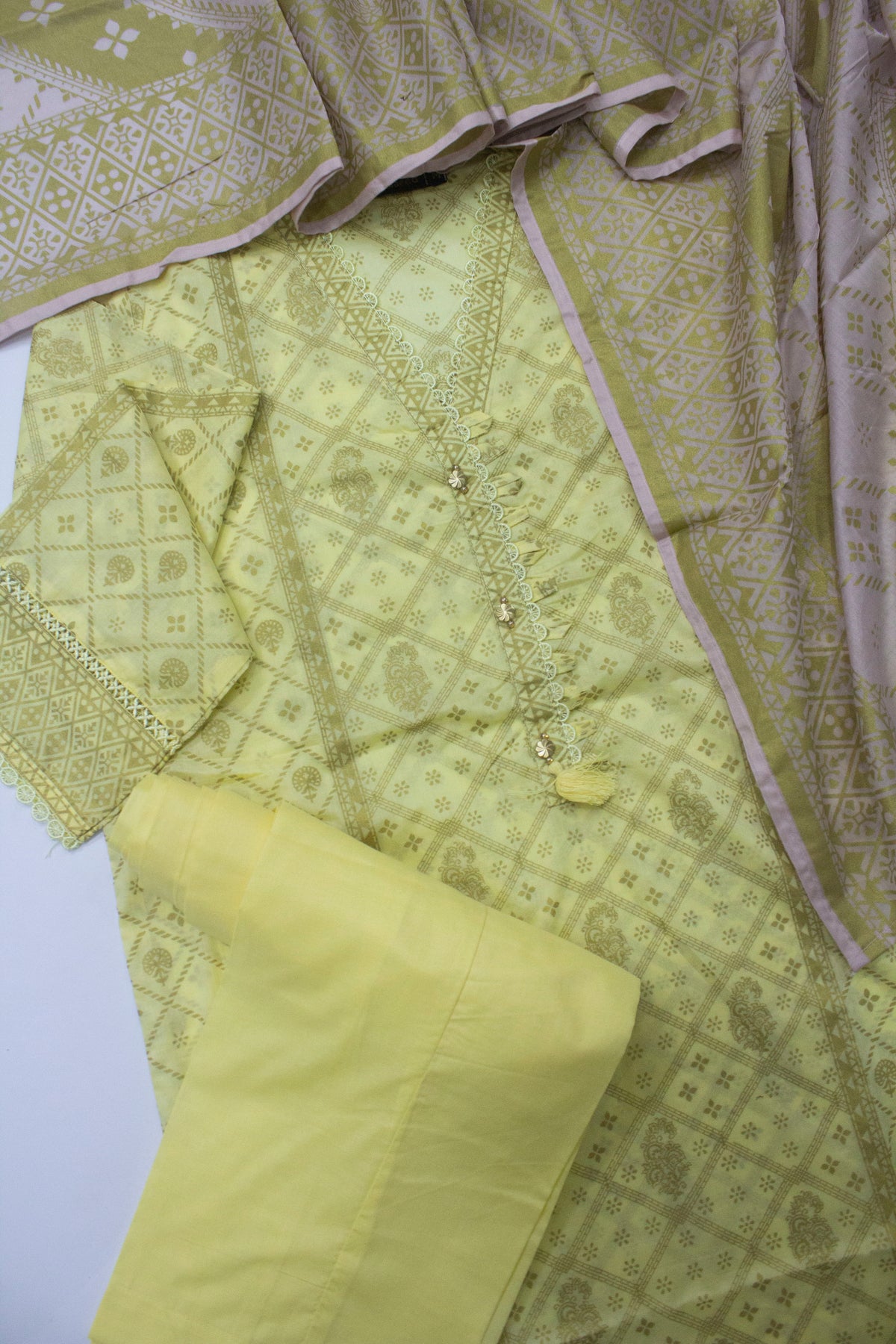 Bin Saeed Fabric - F-0531- 3 Piece Printed Stitched