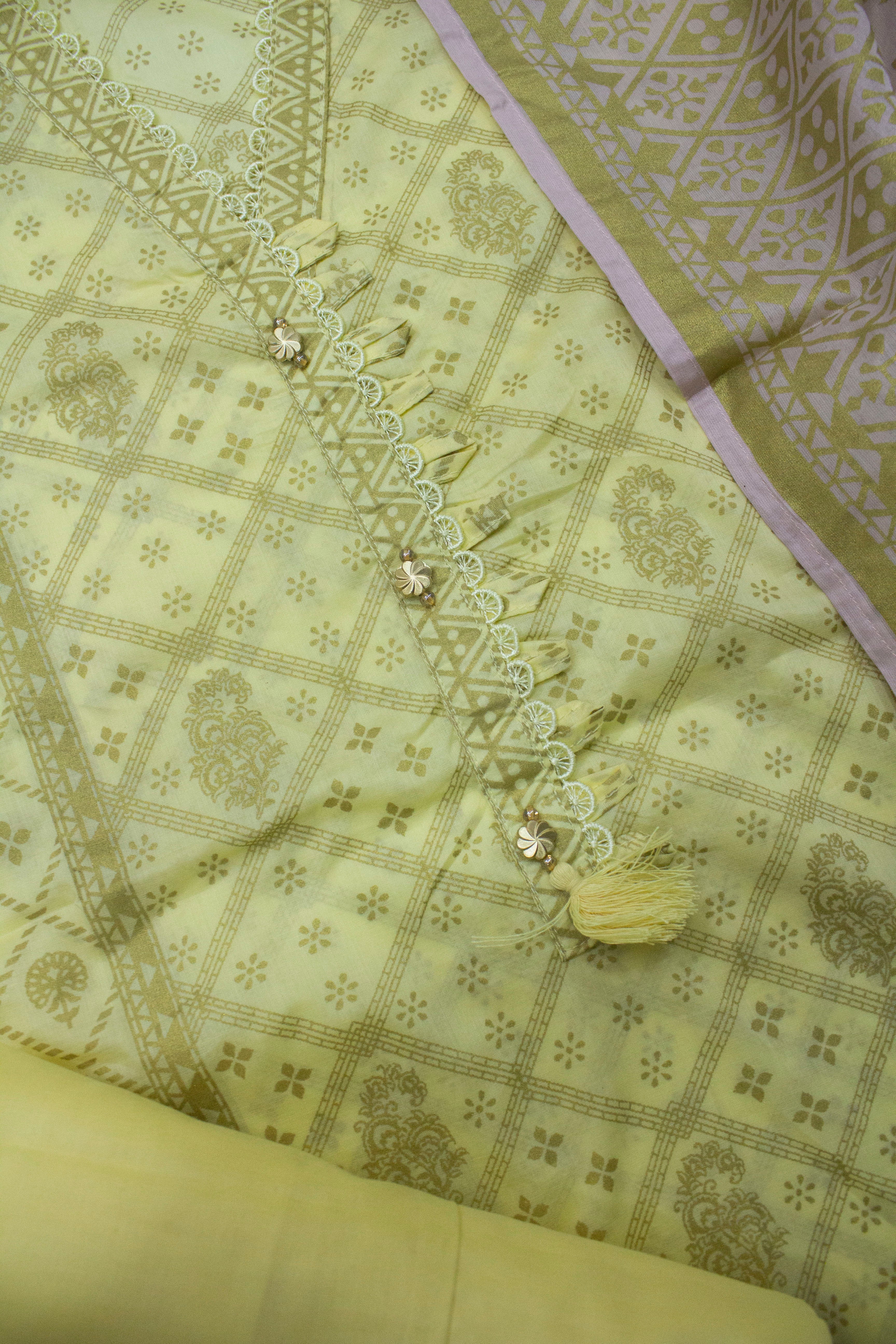 Bin Saeed Fabric - F-0531- 3 Piece Printed Stitched