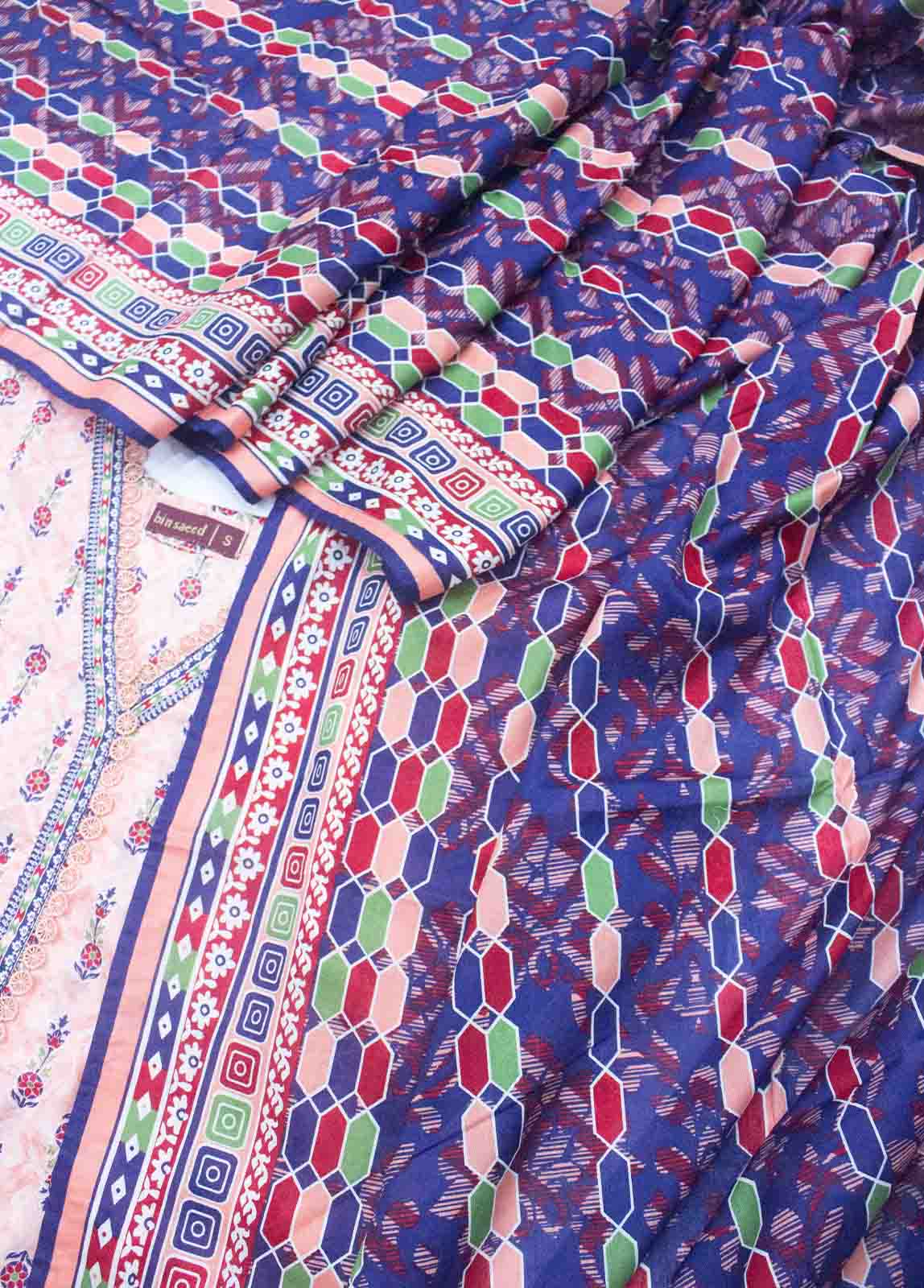 Bin Saeed Fabric - F-0535 - 3 Piece Printed Stitched Suit