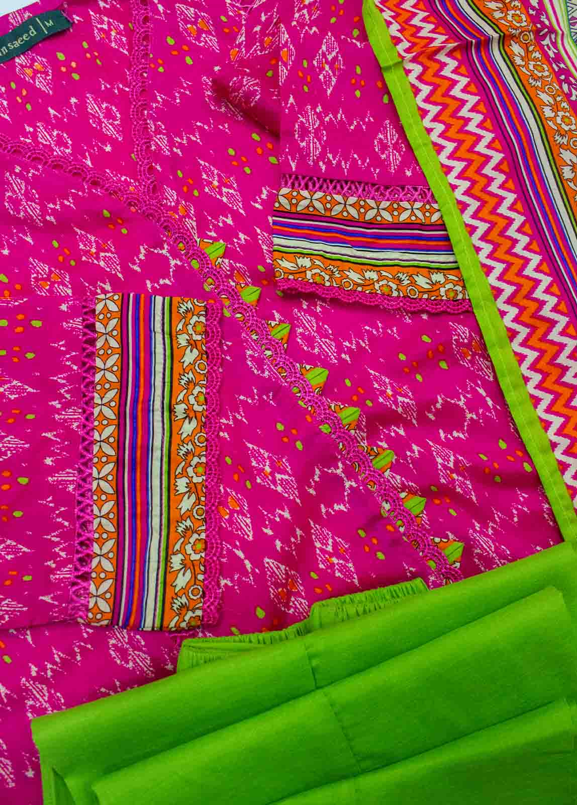 Bin Saeed Fabric - F-0542- 3 Piece Printed Stitched Suit