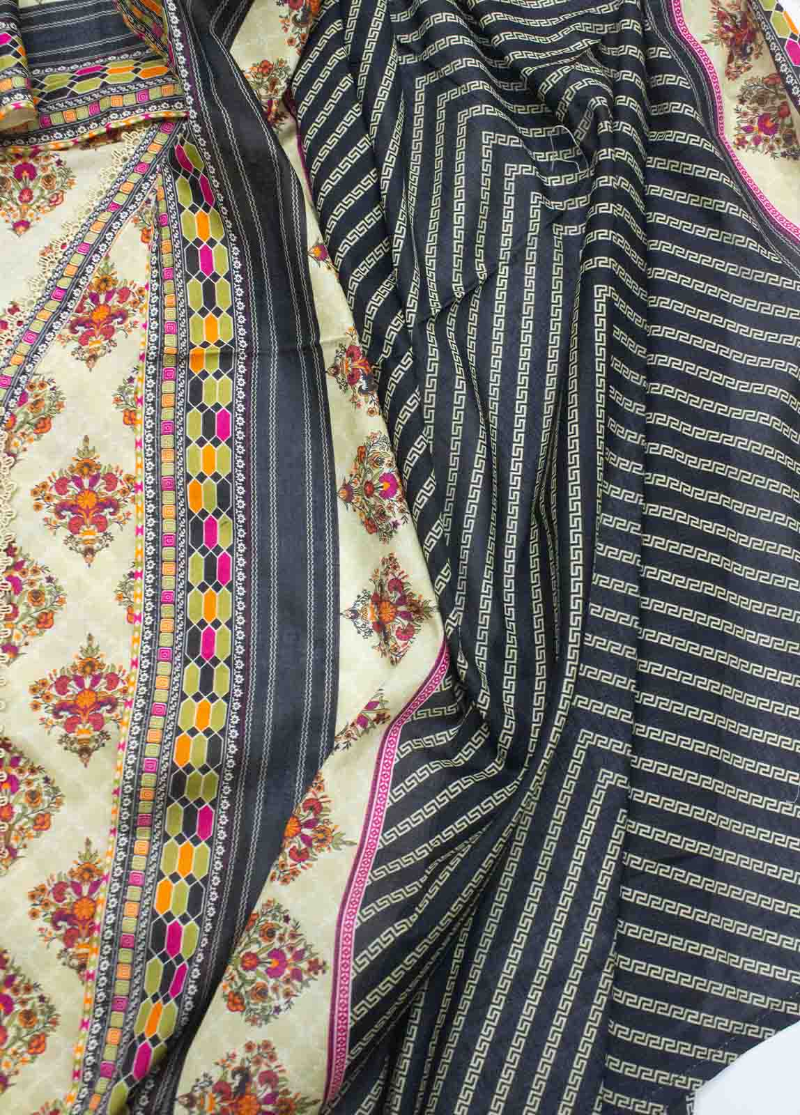 Bin Saeed Fabric - F-0544- 3 Piece Printed Stitched Suit