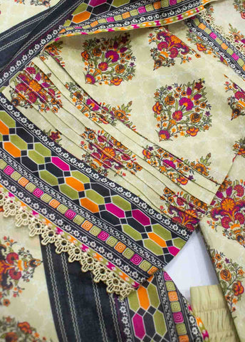 Bin Saeed Fabric - F-0544- 3 Piece Printed Stitched Suit