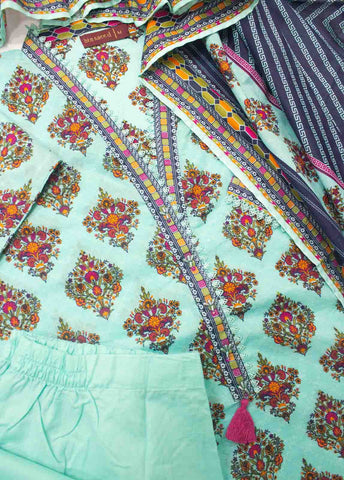 Bin Saeed Fabric - F-0546- 3 Piece Printed Stitched Suit