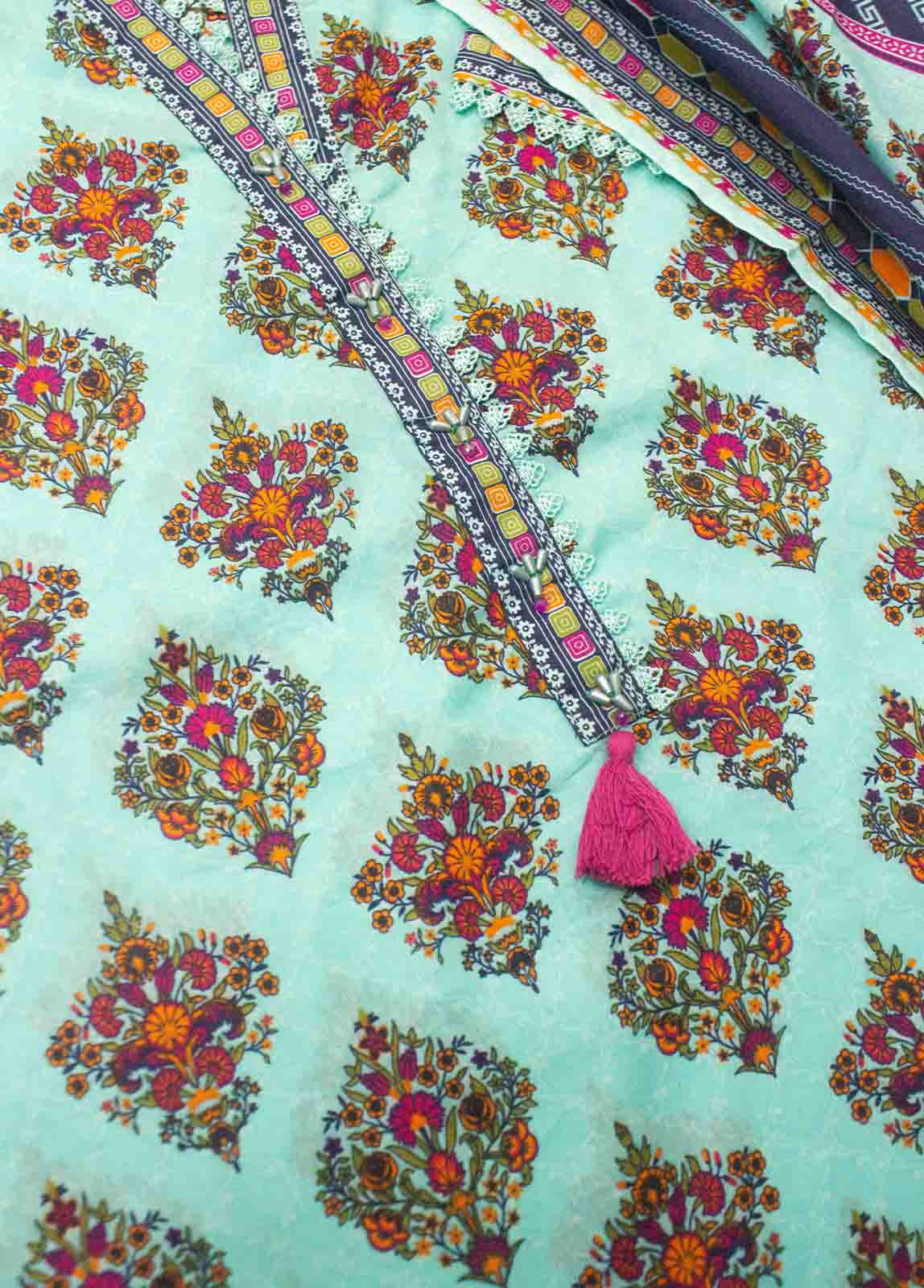 Bin Saeed Fabric - F-0546- 3 Piece Printed Stitched Suit