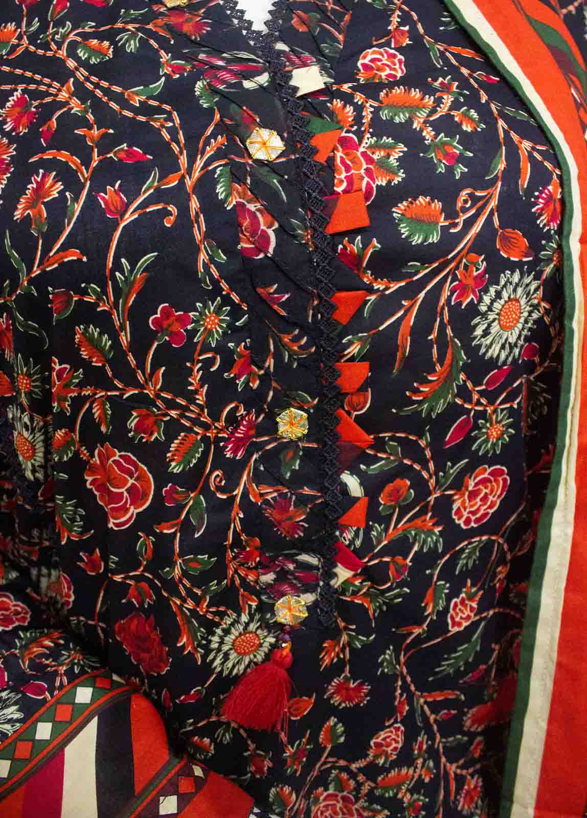 Bin Saeed Fabric - F-0615- 3 Piece Printed Stitched Suit