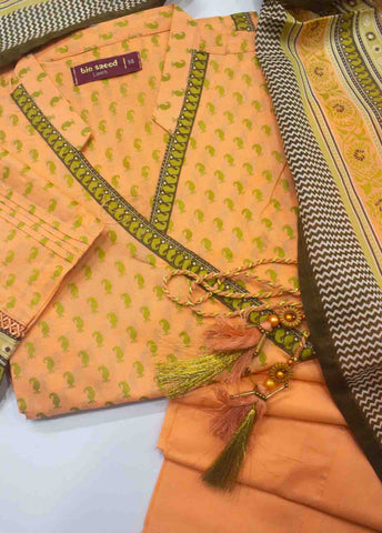 Bin Saeed Fabric - F-1781 - 3 Piece Printed Stitched Suit
