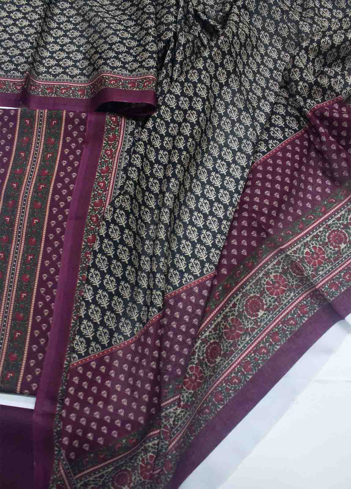 Bin Saeed Fabric - F&F-0014 B-3 Cotton Fariha & Farah Printed UnStitched Suit