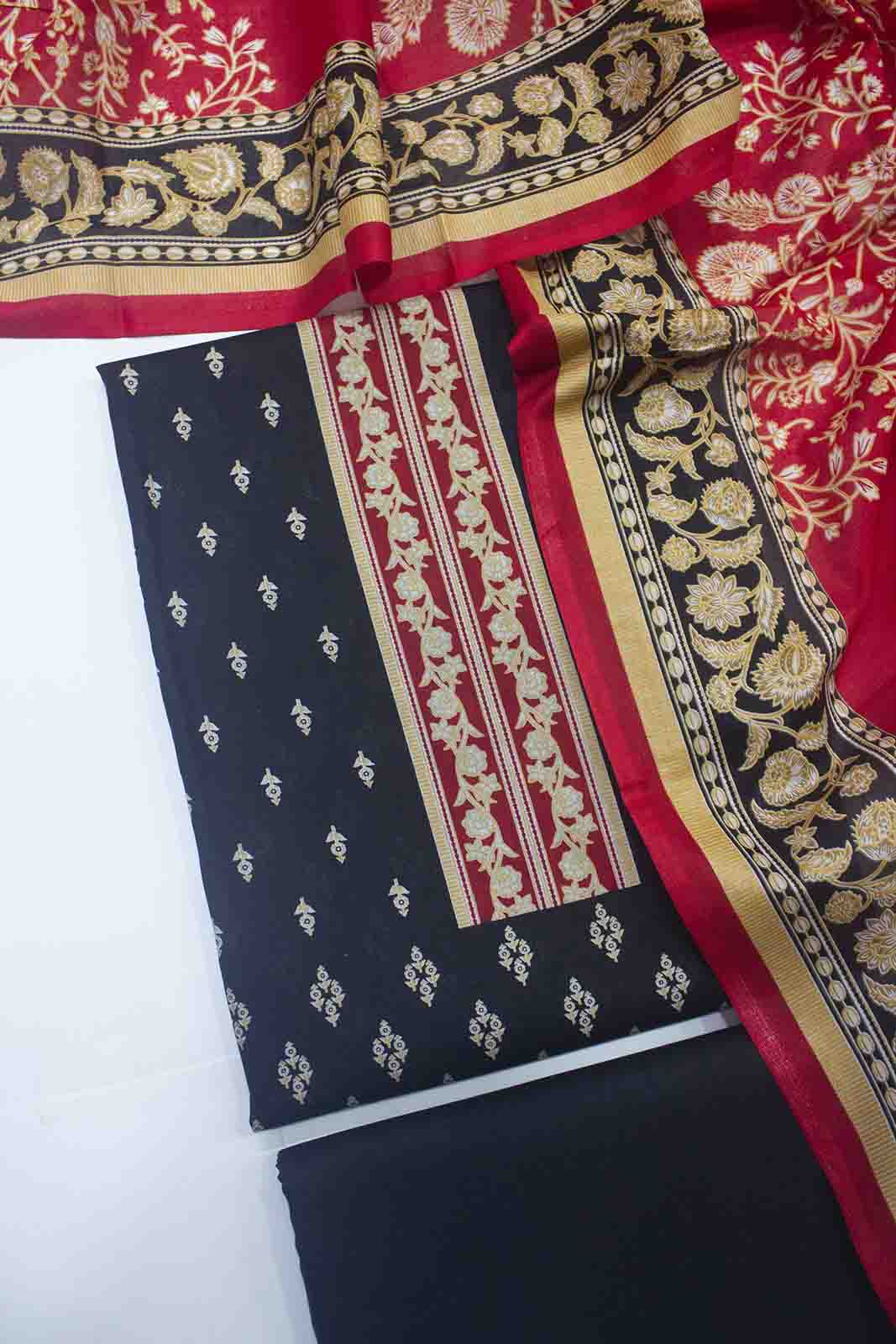 Bin Saeed Fabric - F&F-0015 B-3 Piece Lawn F&F Printed Unstitched Suit