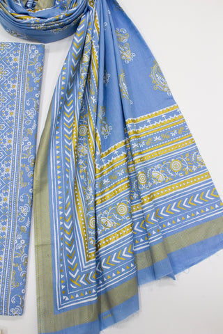 Bin Saeed Fabric - F&F-0100-B-  3 Piece UnStitched Printed Lawn