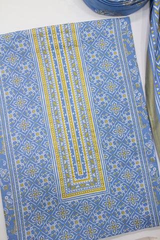 Bin Saeed Fabric - F&F-0100-B-  3 Piece UnStitched Printed Lawn