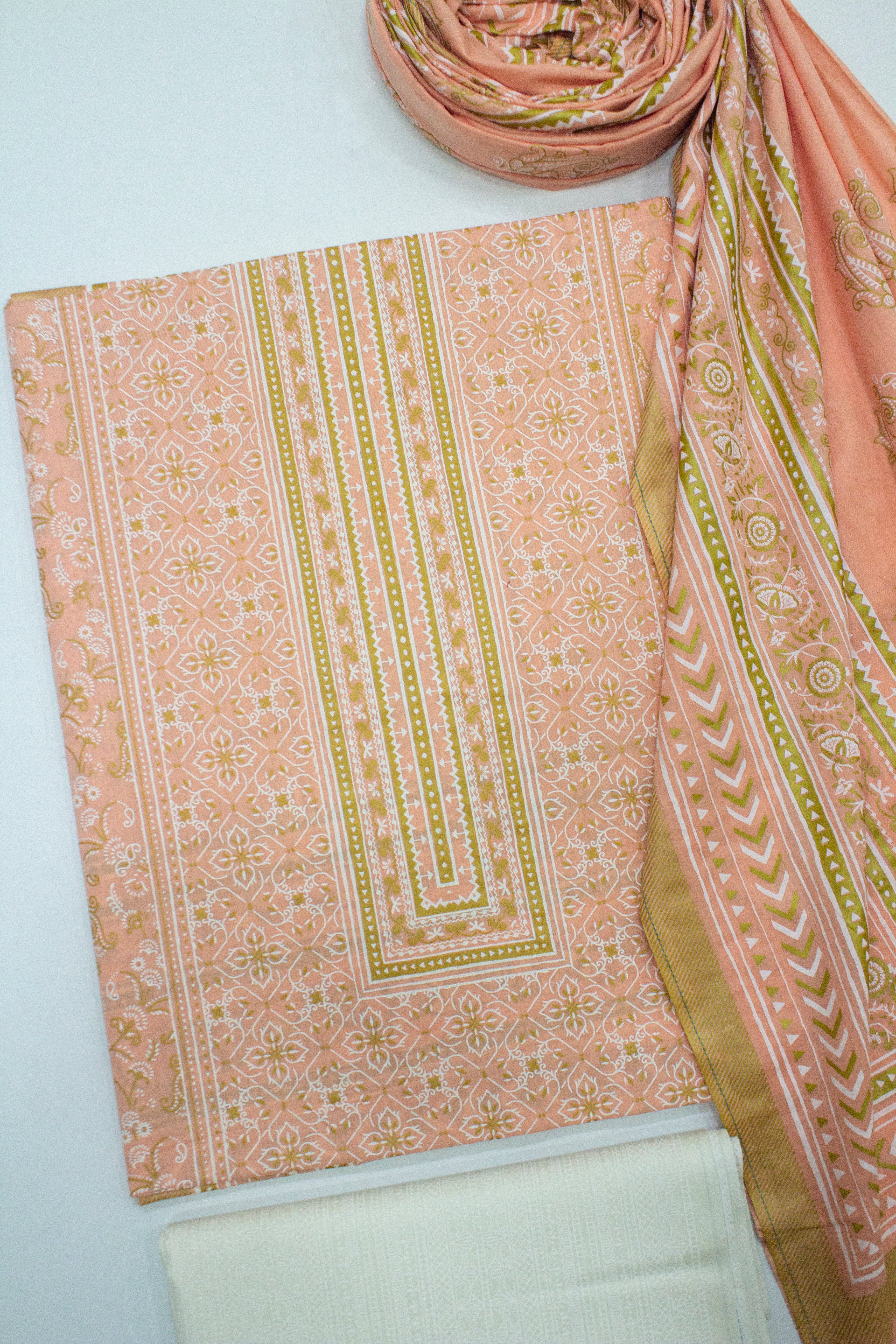 Bin Saeed Fabric - F&F-0100-D-  3 Piece UnStitched Printed Lawn