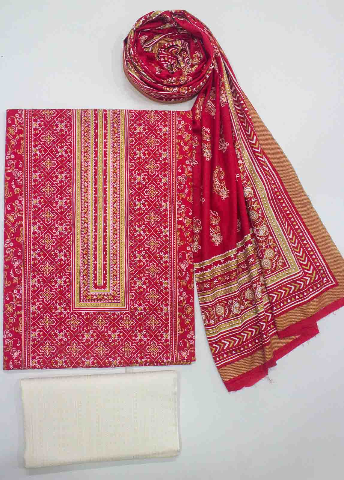 Bin Saeed Fabric - F&F-0100-E-  3 Piece UnStitched Printed Lawn