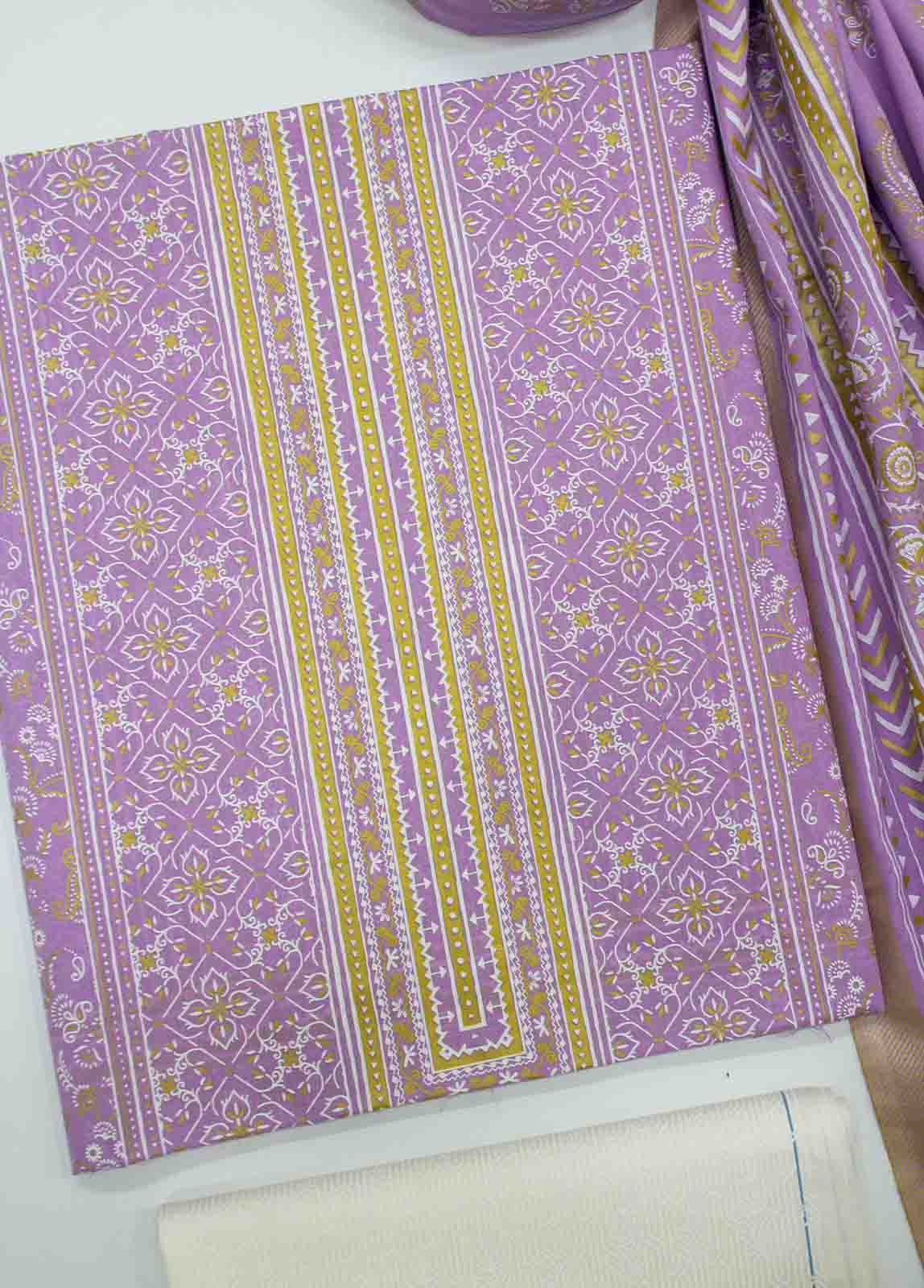 Bin Saeed Fabric - F&F-0100-G-  3 Piece UnStitched Printed Lawn