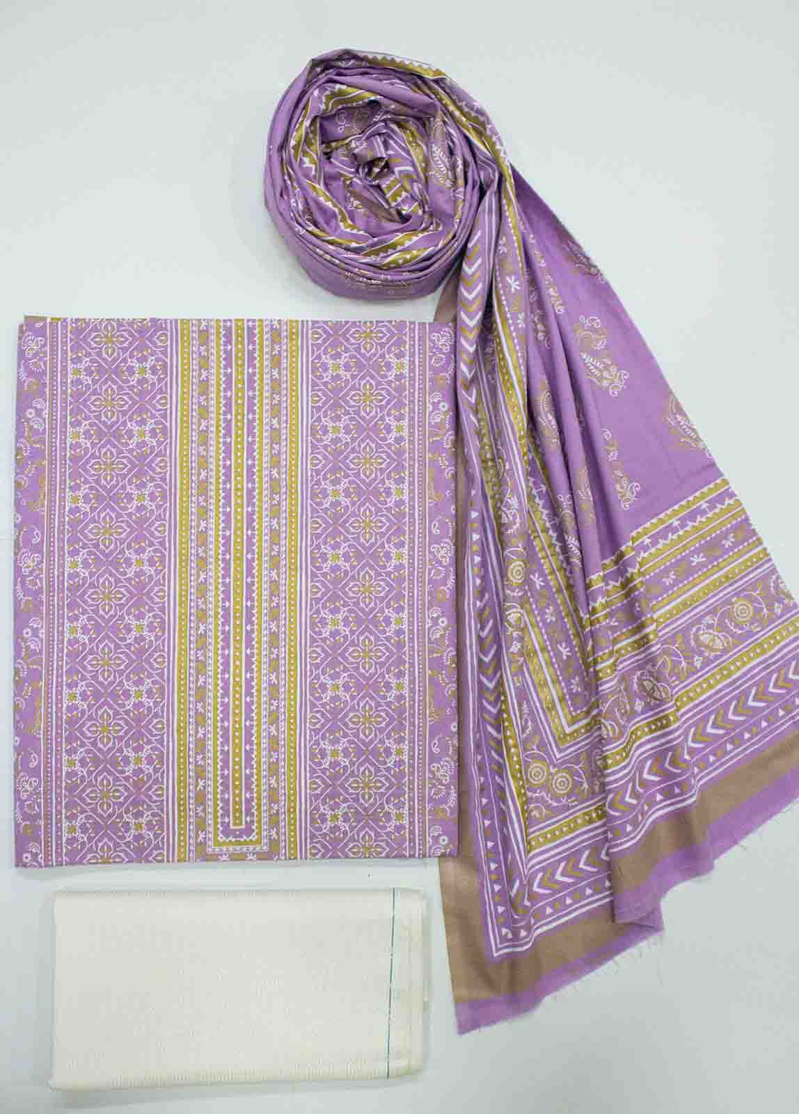 Bin Saeed Fabric - F&F-0100-G-  3 Piece UnStitched Printed Lawn