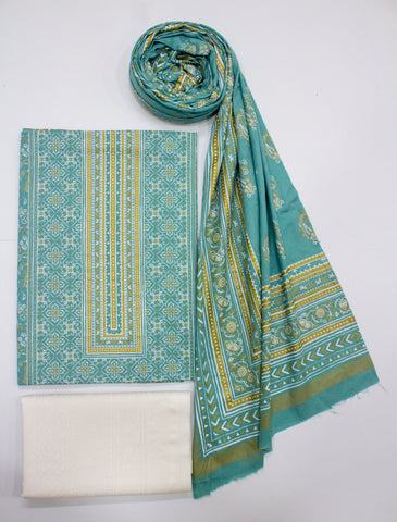 Bin Saeed Fabric - F&F-0100-  3 Piece UnStitched Printed Lawn