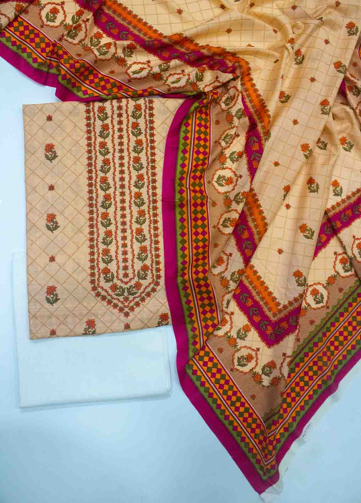 Bin Saeed Fabric - F&F-0503-  3 Piece UnStitched Printed Lawn