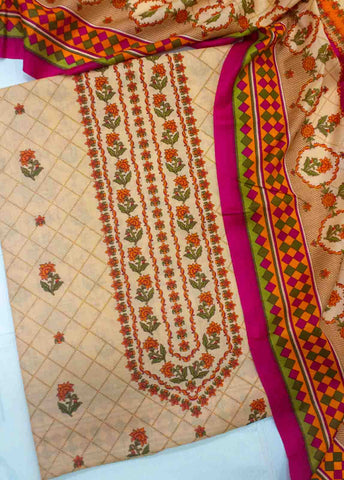 Bin Saeed Fabric - F&F-0503-  3 Piece UnStitched Printed Lawn