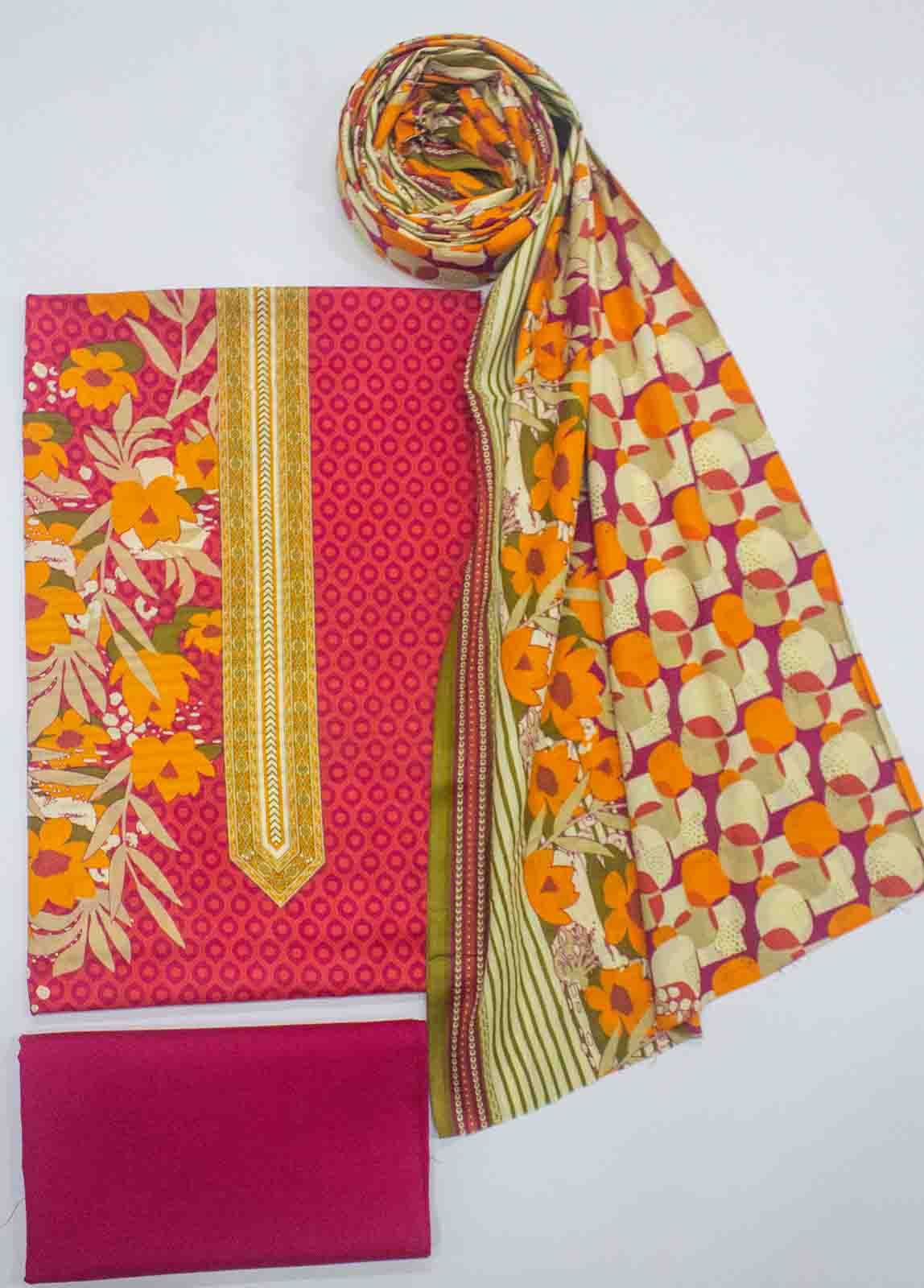 Bin Saeed Fabric - F&F-0506-  3 Piece UnStitched Printed Lawn