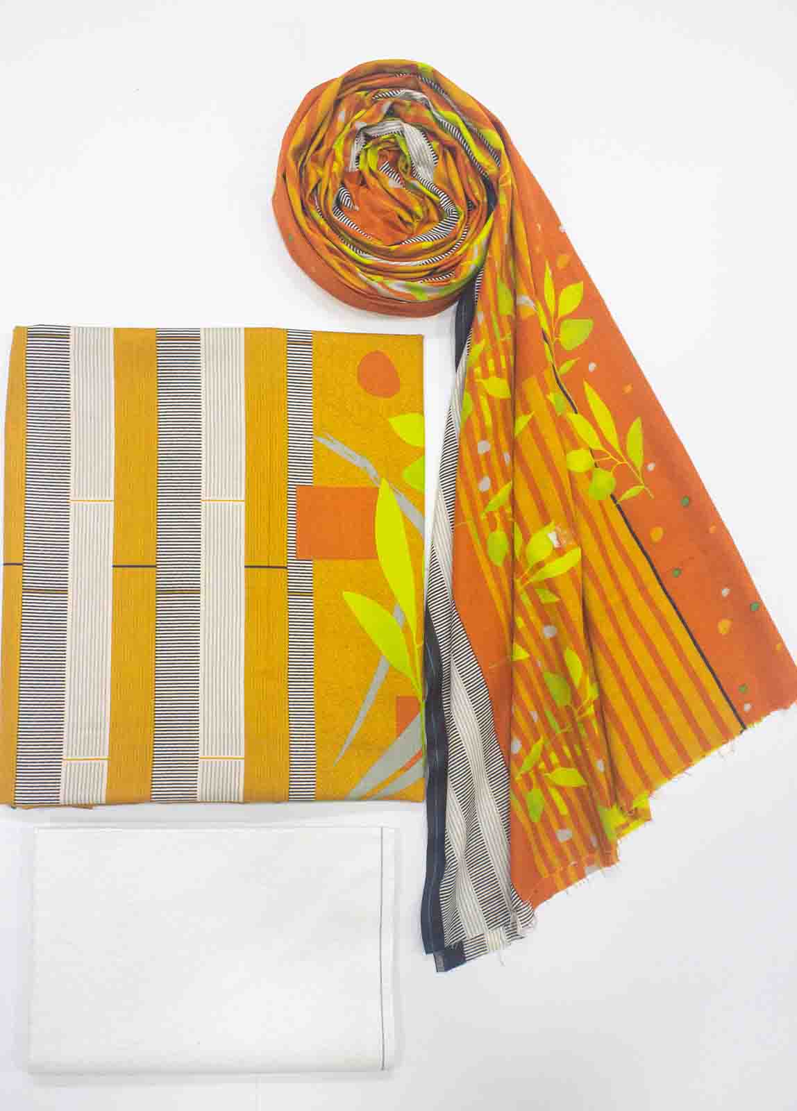 Bin Saeed Fabric - F&F-0507-  3 Piece UnStitched Printed Lawn