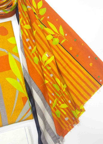 Bin Saeed Fabric - F&F-0507-  3 Piece UnStitched Printed Lawn