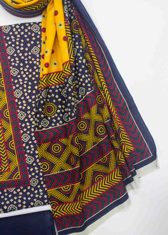 Bin Saeed Fabric - F&F-0510-B-  3 Piece UnStitched Printed Lawn