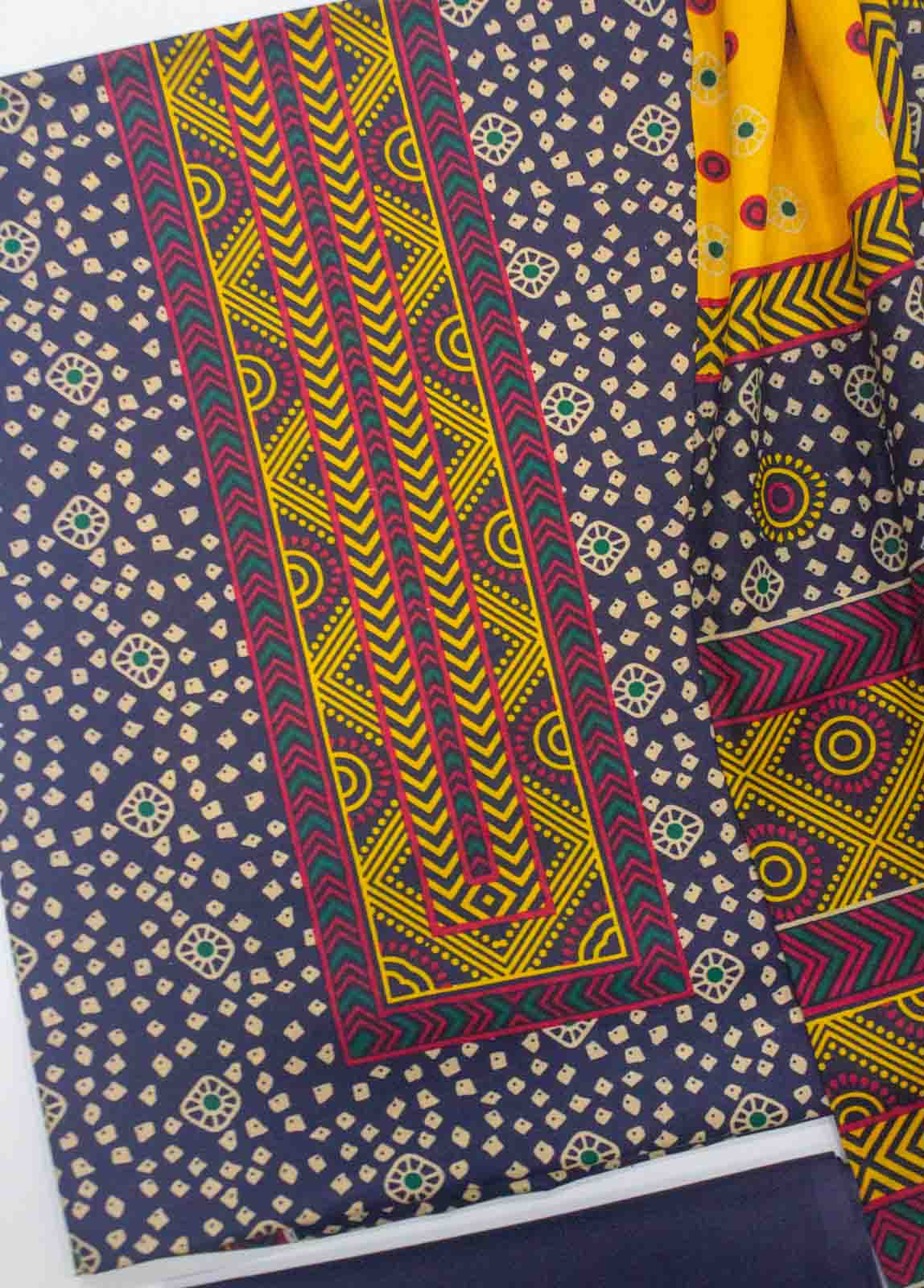 Bin Saeed Fabric - F&F-0510-B-  3 Piece UnStitched Printed Lawn