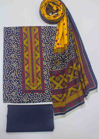 Bin Saeed Fabric - F&F-0510-B-  3 Piece UnStitched Printed Lawn