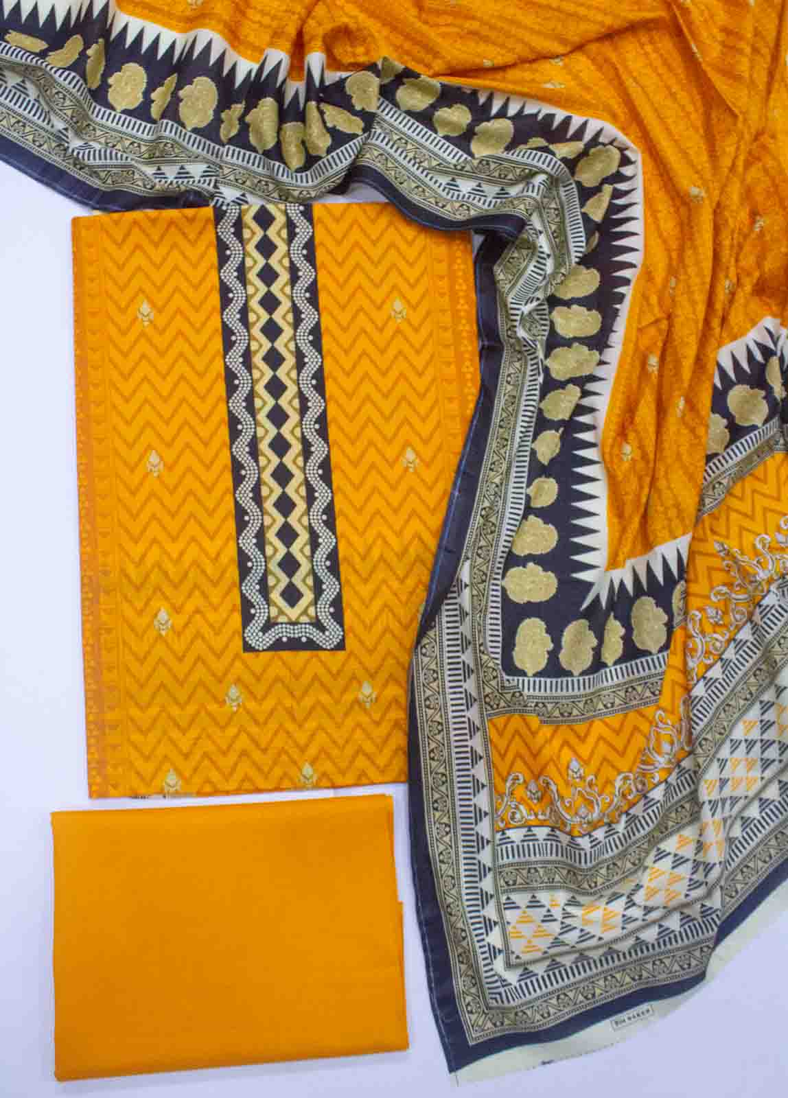 Bin Saeed Fabric - F&F-0517-  3 Piece UnStitched Printed Lawn