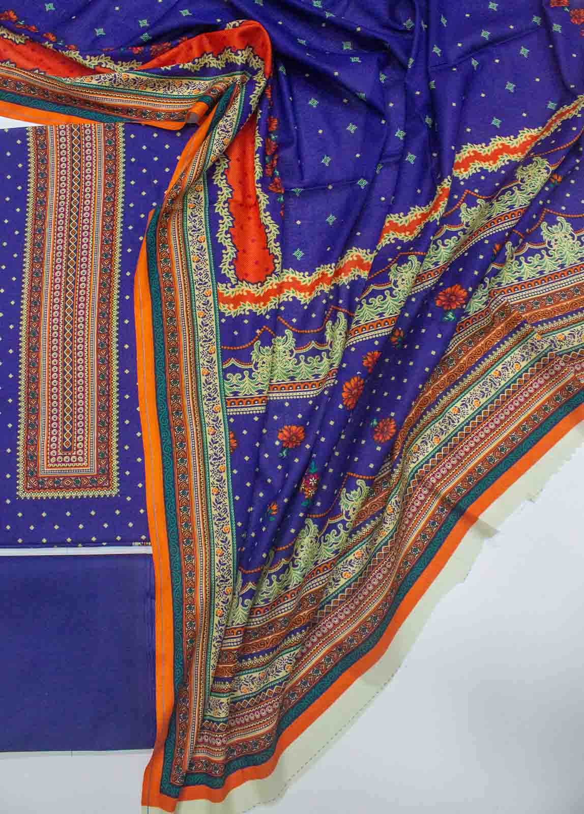 Bin Saeed Fabric - F&F-0518-A-  3 Piece UnStitched Printed Lawn