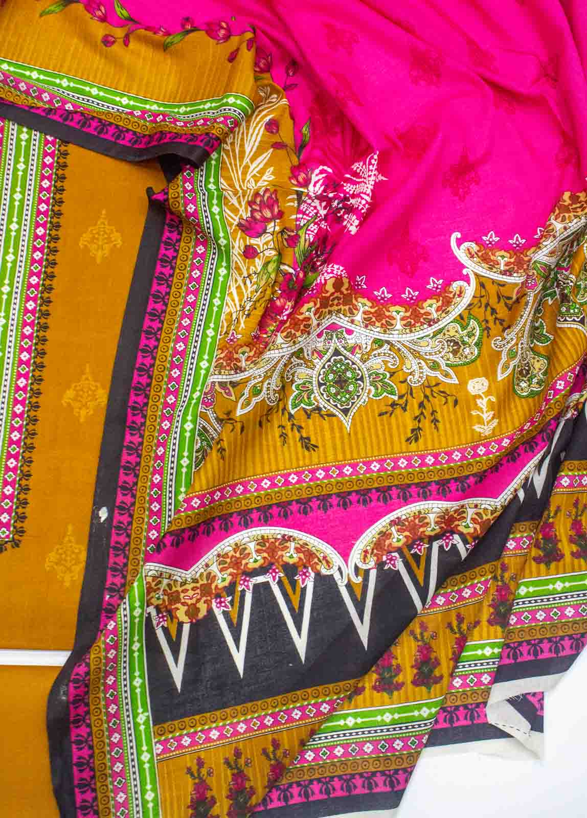 Bin Saeed Fabric - F&F-0529-  3 Piece UnStitched Printed Lawn