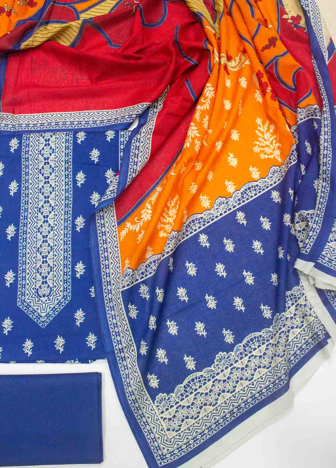 Bin Saeed Fabric - F&F-0530-  3 Piece UnStitched Printed Lawn