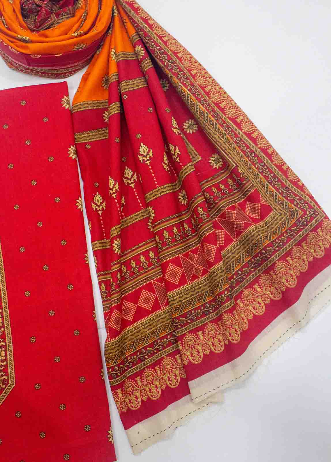 Bin Saeed Fabric - F&F-0532-  3 Piece UnStitched Printed Lawn