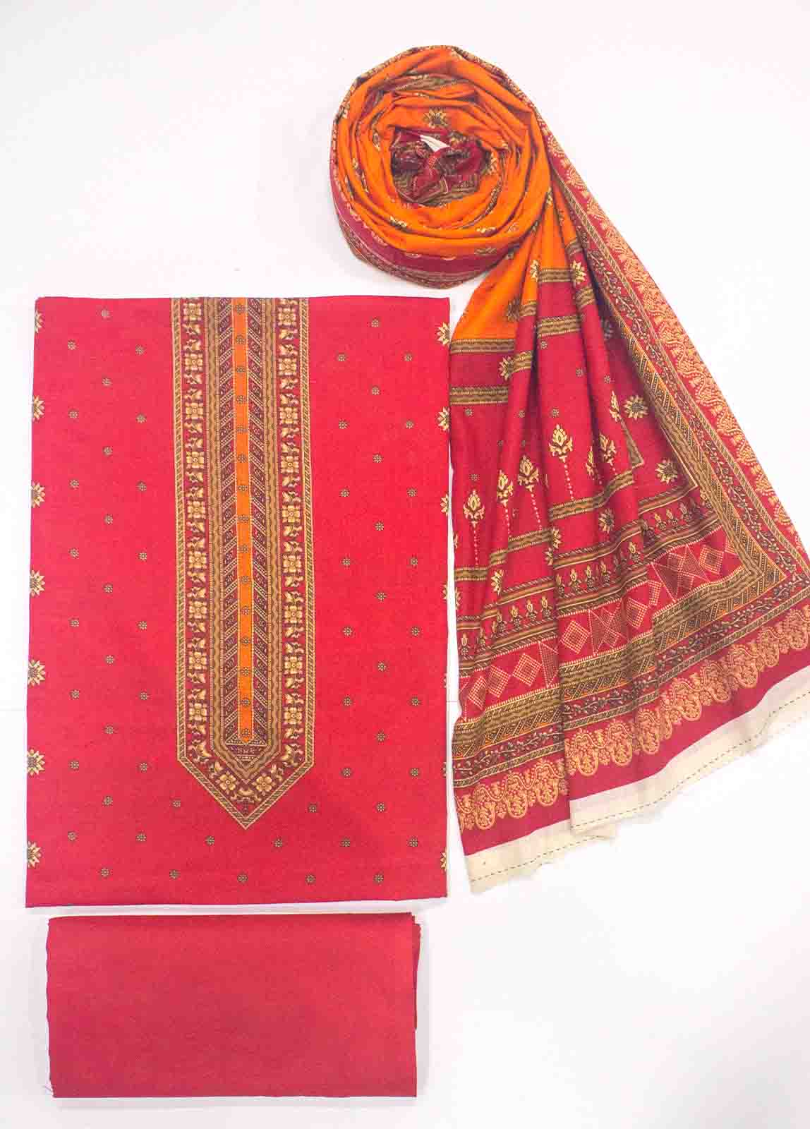 Bin Saeed Fabric - F&F-0532-  3 Piece UnStitched Printed Lawn