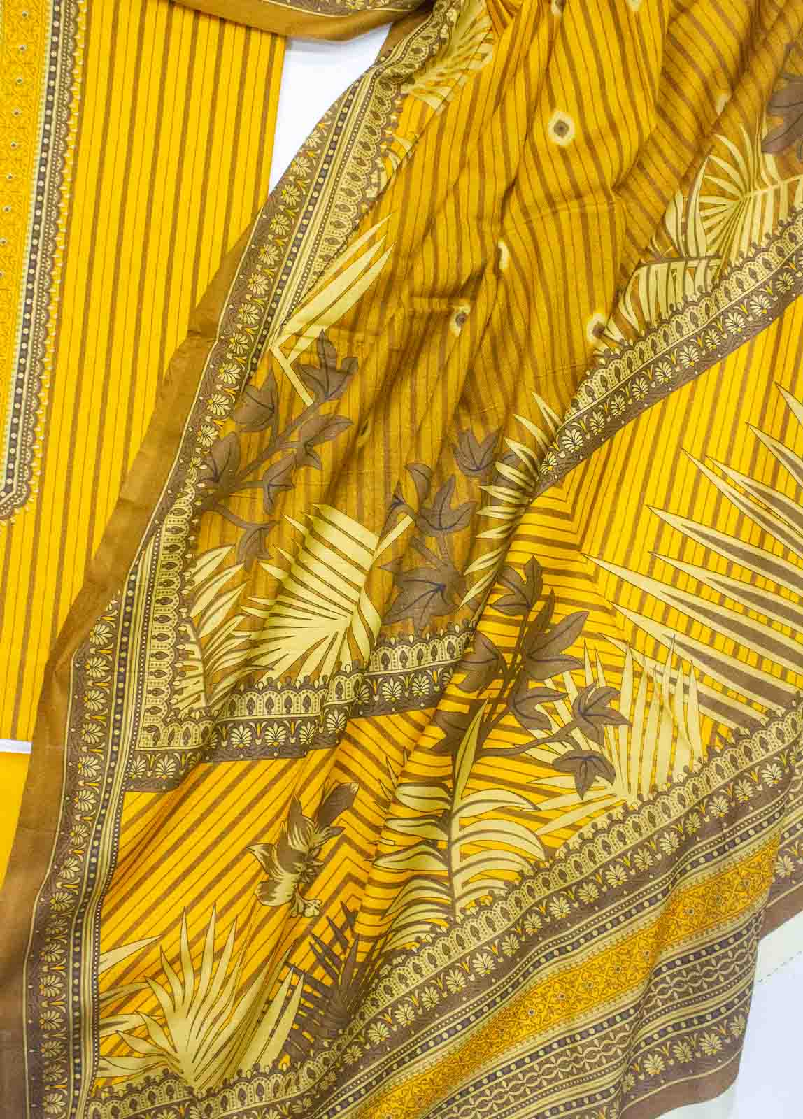 Bin Saeed Fabric - F&F-0533-  3 Piece UnStitched Printed Lawn