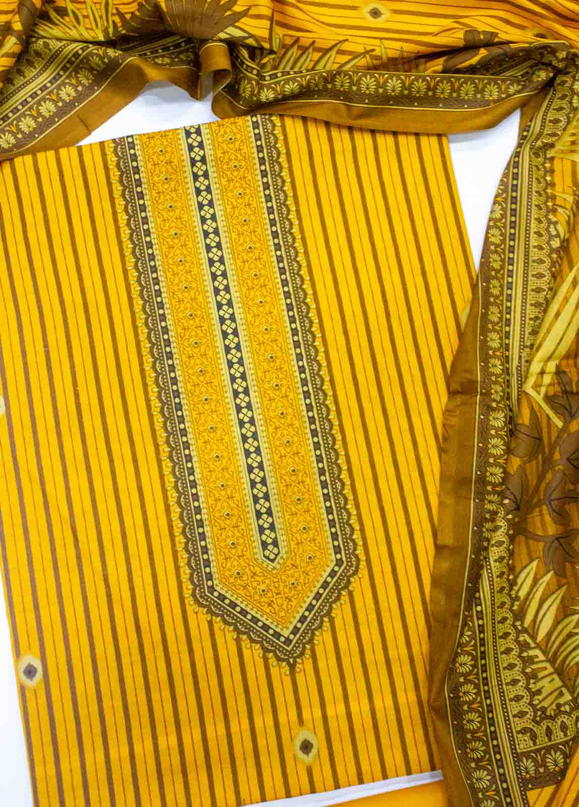 Bin Saeed Fabric - F&F-0533-  3 Piece UnStitched Printed Lawn