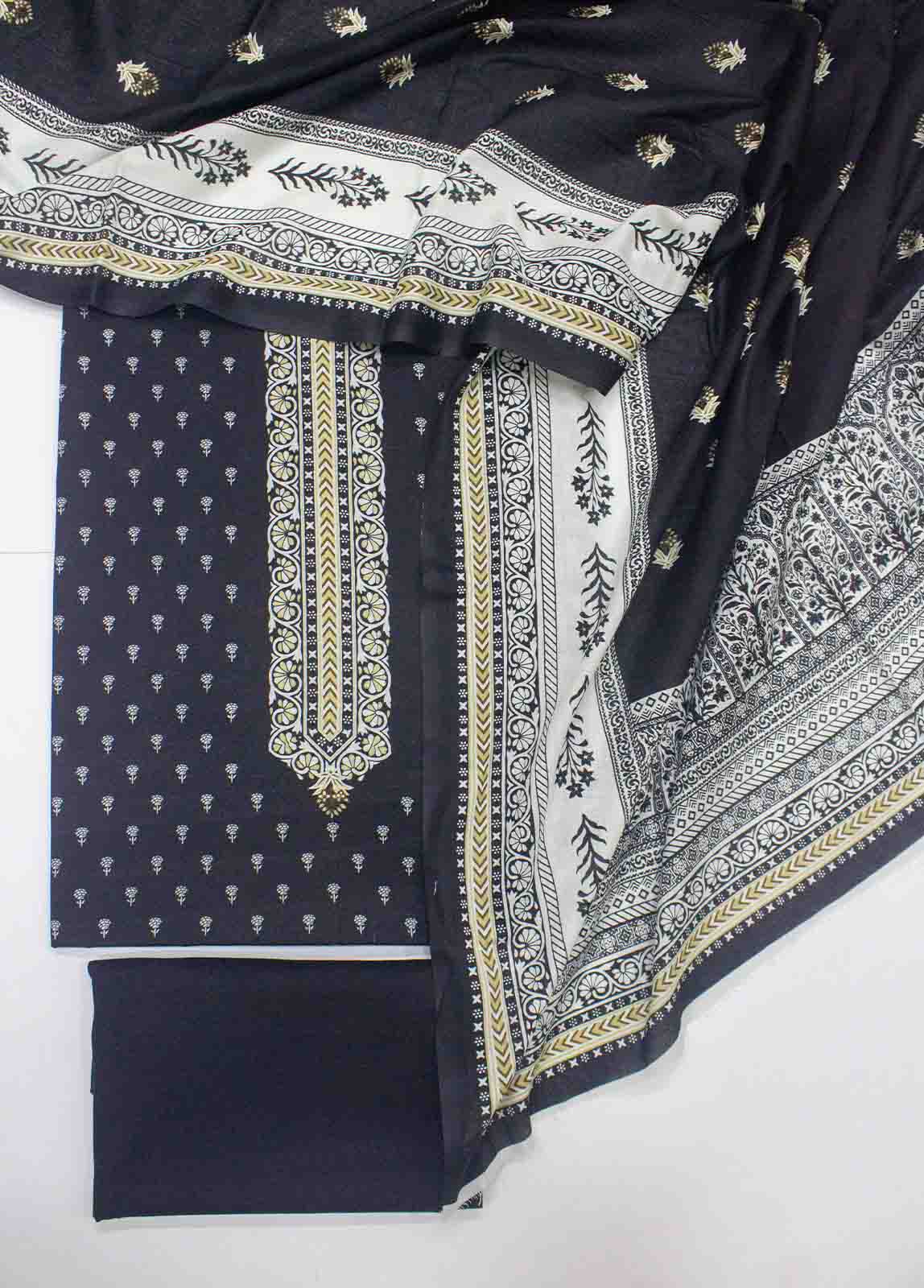 Bin Saeed Fabric - F&F-0537-C-  3 Piece UnStitched Printed Lawn