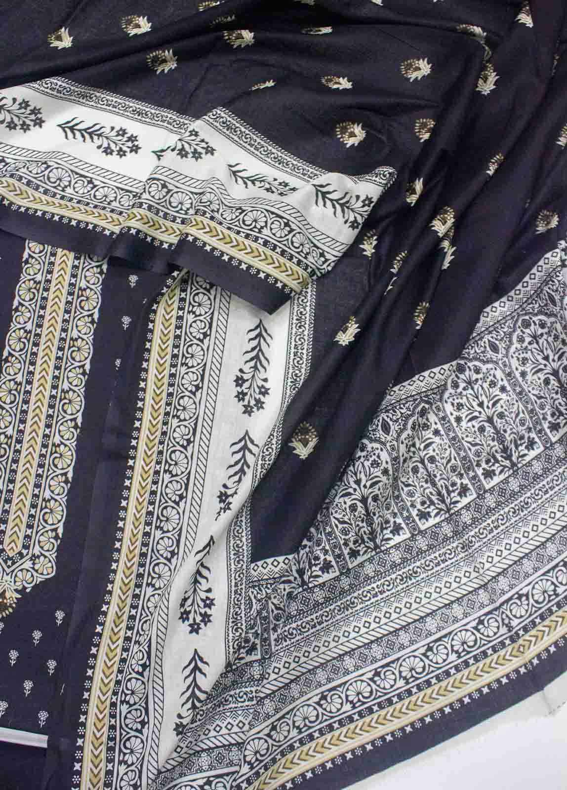 Bin Saeed Fabric - F&F-0537-C-  3 Piece UnStitched Printed Lawn