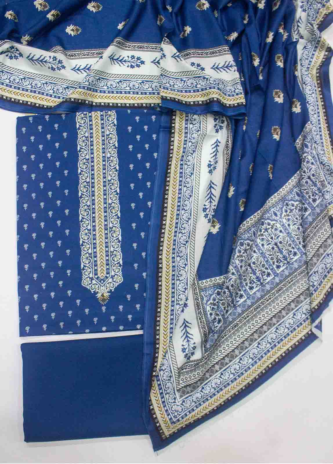 Bin Saeed Fabric - F&F-0537-  3 Piece UnStitched Printed Lawn