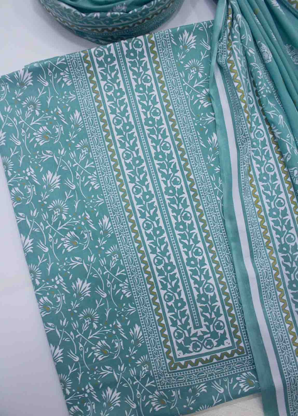 Bin Saeed Fabric - F&F-069 D-3 Lawn Fariha & Farah Printed UnStitched Suit