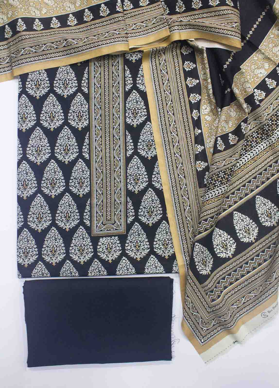 Bin Saeed Fabric - F&F-0801-3 Lawn Fariha & Farah Printed UnStitched Suit