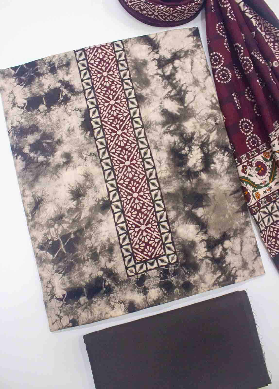 Bin Saeed Fabric - F&F-0847-  3 Piece UnStitched Printed Lawn