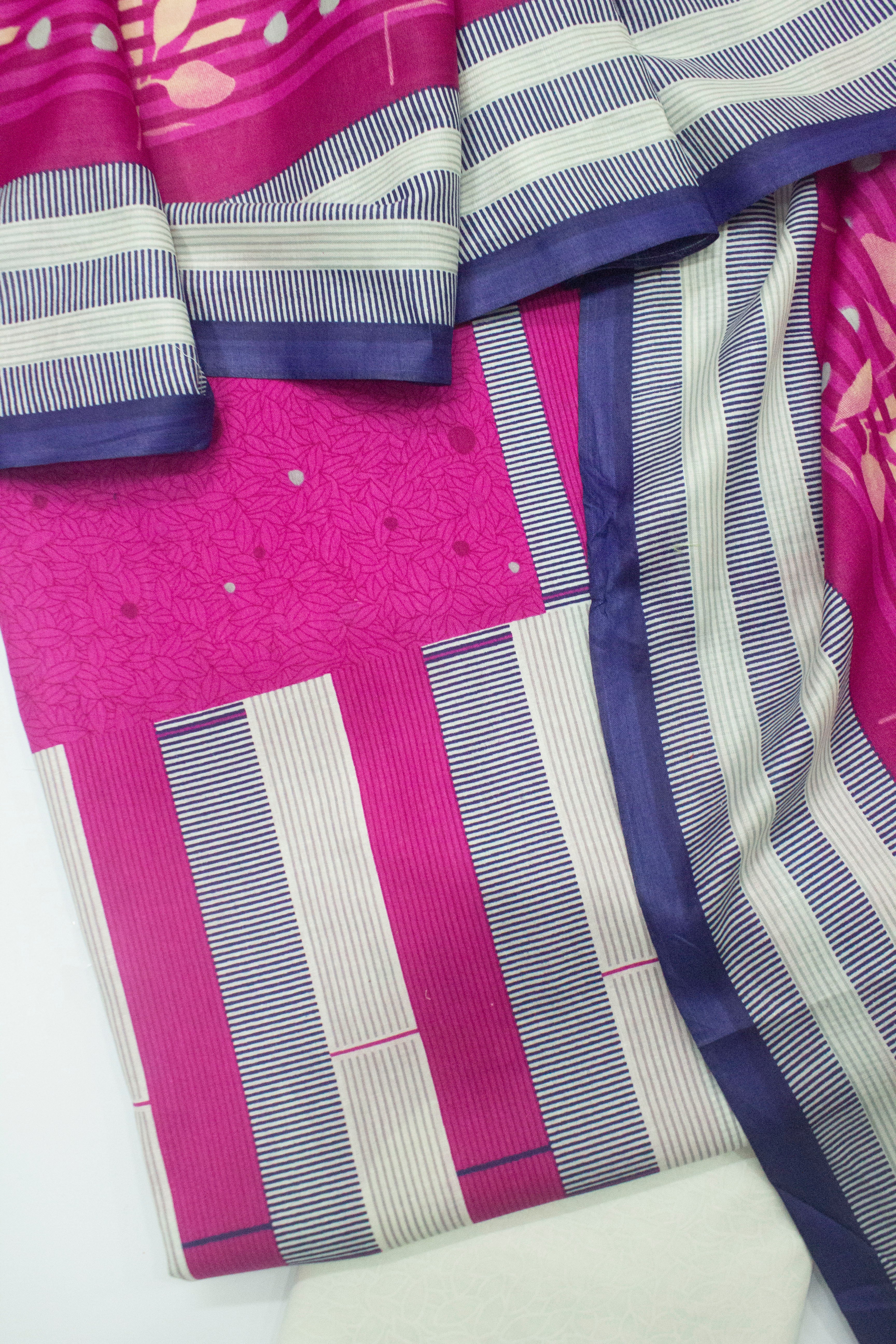 Bin Saeed Fabric - F&F-504 B- 3 Piece Printed Lawn Unstitched