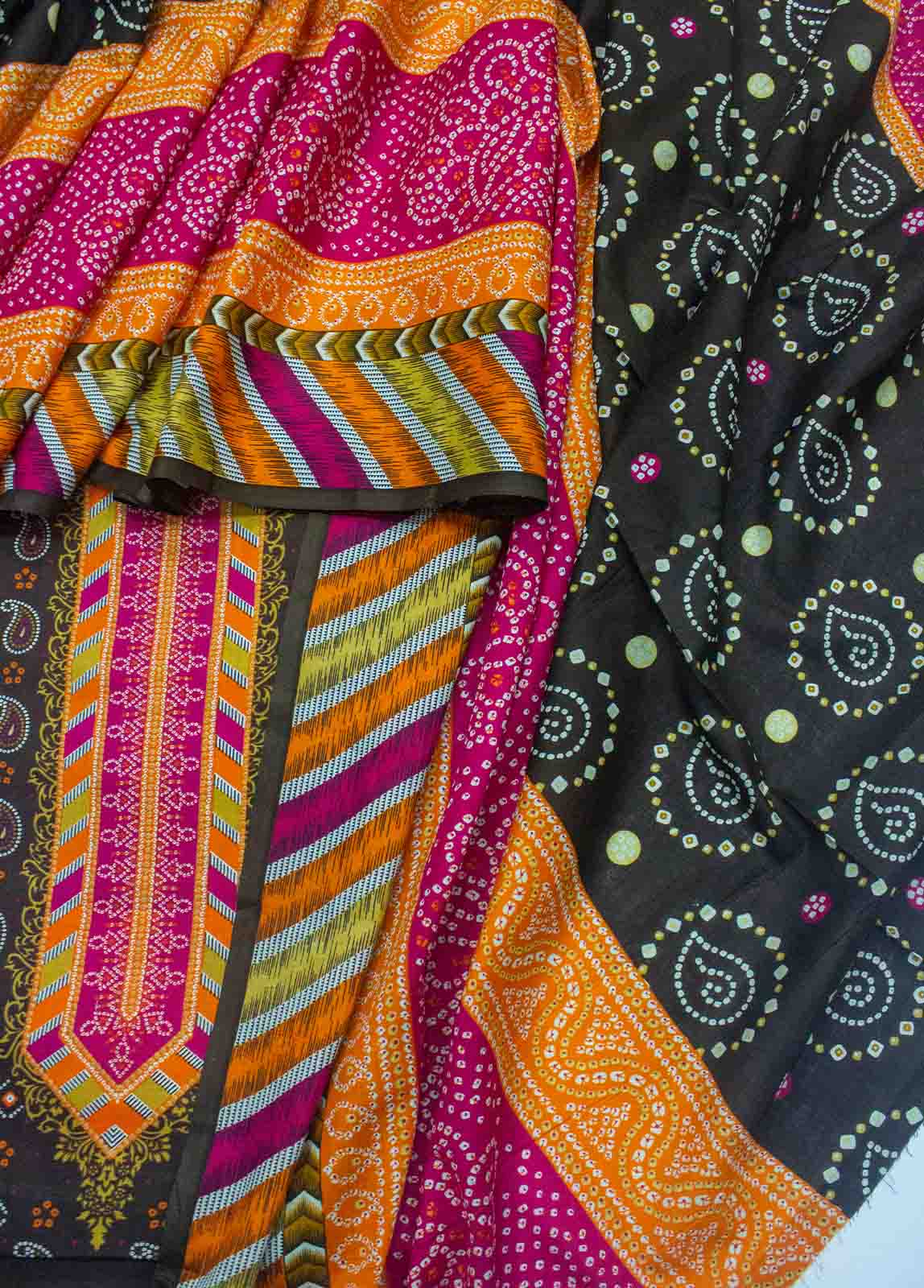 Bin Saeed Fabric - F&F-542- 3 Piece Printed Lawn Unstitched