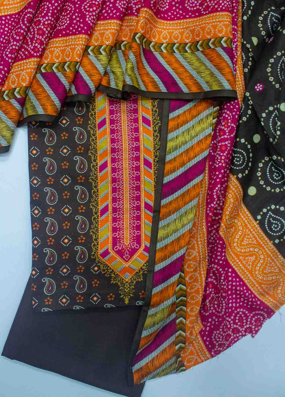 Bin Saeed Fabric - F&F-542- 3 Piece Printed Lawn Unstitched